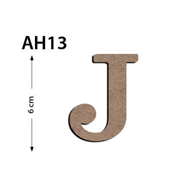  - Ah13 Wood 6 cm J Letter