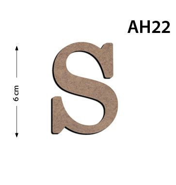 Ah22 Wood 6Cm S Letter