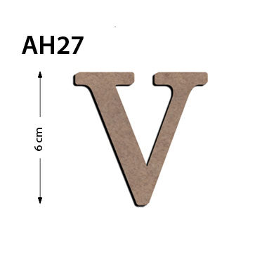 Ah27 Wood 6Cm V Letter