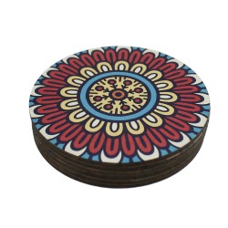 B20 Wooden Tile Pattern Coaster 6 Pieces - Thumbnail