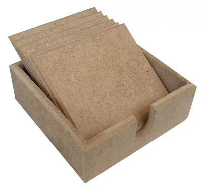 B6 Square Boxed Under Coaster Wooden Object