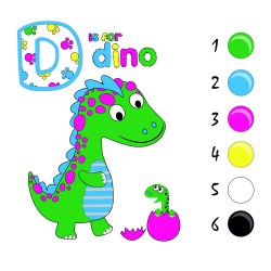 BTS2 Painted Canvas Number Set 25x35 Dino - Thumbnail