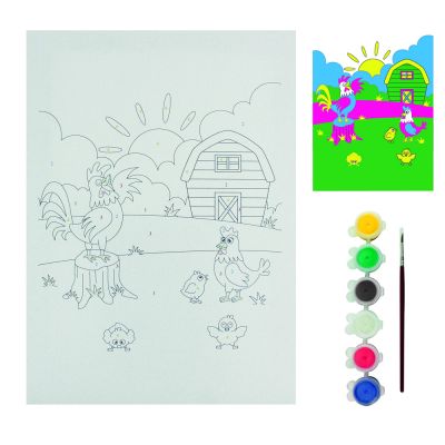  - BTS6 Painting Canvas No. Set 25x35 Rooster Farm