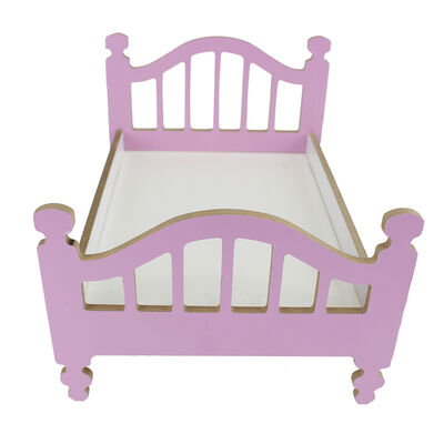 ÇG49 Ahşap Renkli Oyuncak Bebek Yatağı 35 cm