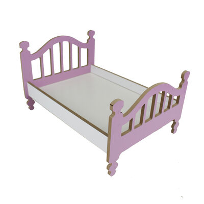 - ÇG49 Ahşap Renkli Oyuncak Bebek Yatağı 35 cm