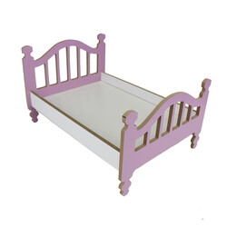 CG49 Wooden Color Doll Bed 35 cm - Thumbnail