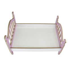 CG49 Wooden Color Doll Bed 35 cm - Thumbnail