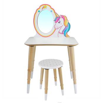 CG74 Wooden Children's Makeup Table with Stool
