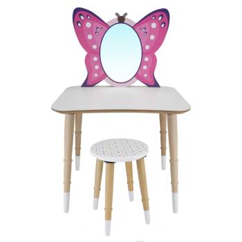  - CG81 Wooden Children's Butterfly Makeup Table With Stool