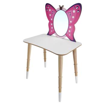 CG81 Wooden Children's Butterfly Makeup Table With Stool