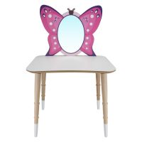 CG81 Wooden Children's Butterfly Makeup Table With Stool - Thumbnail