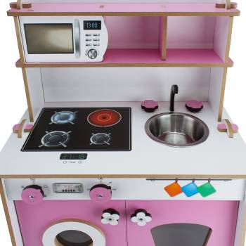 CG83 Wooden Kids Play Kitchen Pink