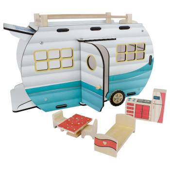  - CG95 Wooden Toy Caravan Led Light Turquoise
