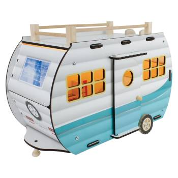 CG95 Wooden Toy Caravan Led Light Turquoise