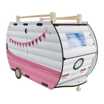 CG96 Wooden Toy Caravan Led Light Pink
