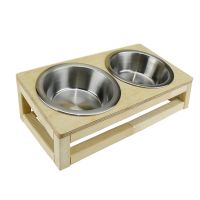 PS28 Natural Wood Double Food Container - Thumbnail