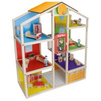 EV19 Wooden Dollhouse With Elevator - Thumbnail