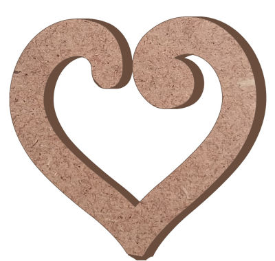  - Hr30 Heart Figure Trinket Wood Object