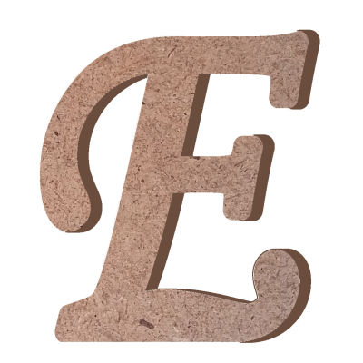  - Hr6 E Letter Trinket Wood Object