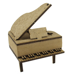 MY11 Minyatür Üç Ayaklı Piyano Ahşap Obje - Thumbnail