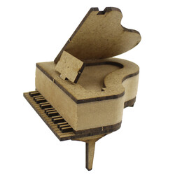 MY11 Miniature Three-Legged Piano Wood Object - Thumbnail