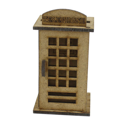  - MY33 Miniature Phone Hut with Wood Object