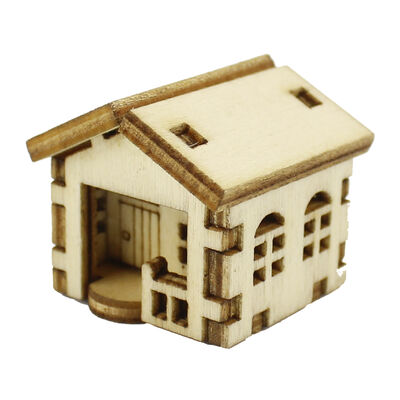 MY43 Miniature Little House Wood Object