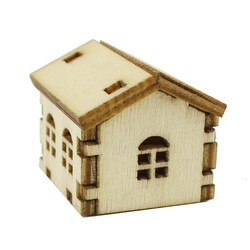 MY43 Miniature Little House Wood Object - Thumbnail