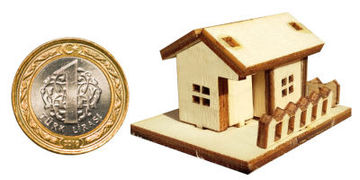  - MY44 Miniature Little House Wood Object