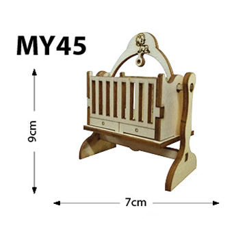  - MY45 Miniature Rocking Cradle Wood Object