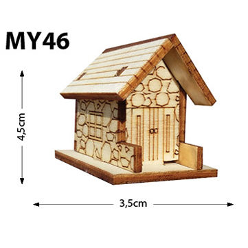  - MY46 Miniature Stone House Wooden Object