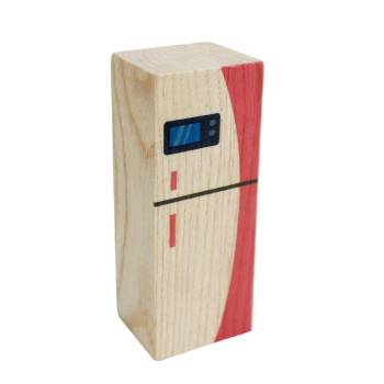 MY89 Natural Wood Miniature Refrigerator