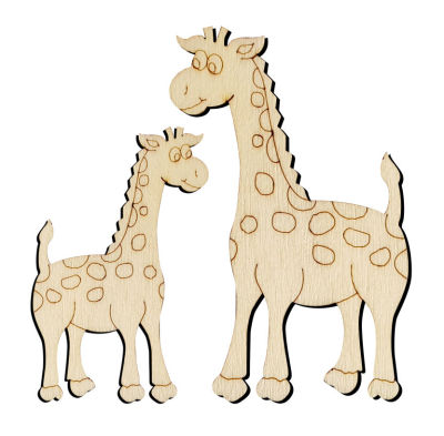  - O10 Giraffe Set Packet Ornamen Wood Object