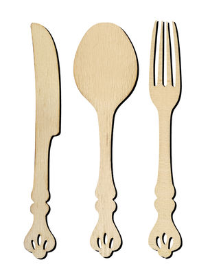 O17 Fork Spoon Knife Pack Ornamental Wood Object