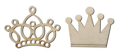 O28 Prince Princess Crowned Wooden Object