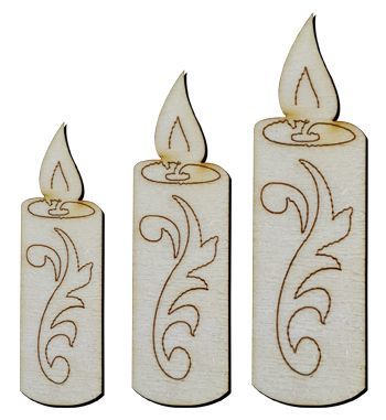  - O34 Candle Set Pack Sas Wood Object
