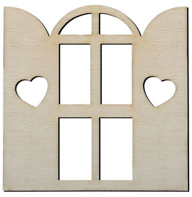  - O40 Window-Hearted Packet Ornamen Wood Object