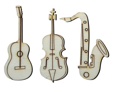  - O57 Violin Guitar Saxophone Wood Object