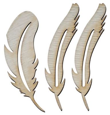 O82 Feather Pack Ornamen Wood Object