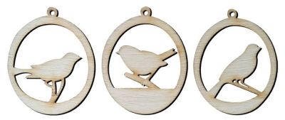  - O83 Bird Sparrow Kolye Wood Object