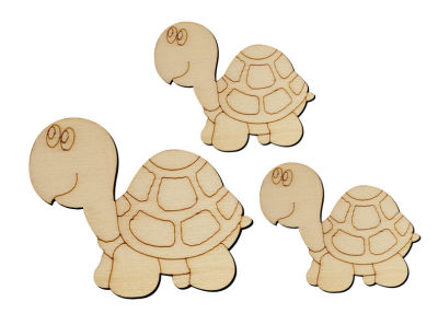  - O9 Turtle Set Package Ornamends Wood Object