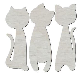  - O93 Triple Cat Package Ornamends Wood Object