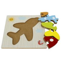 T5004 Wooden Puzzle Airplane - Thumbnail