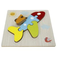 T5004 Wooden Puzzle Airplane - Thumbnail