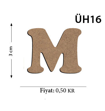 UH16 Wood 3Cm M Letter