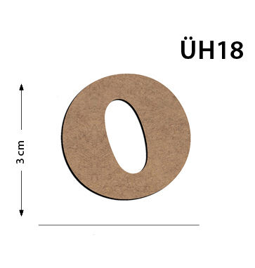 UH18 Wood 3Cm O Letter