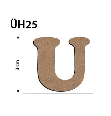 UH25 Wood 3Cm U Letter