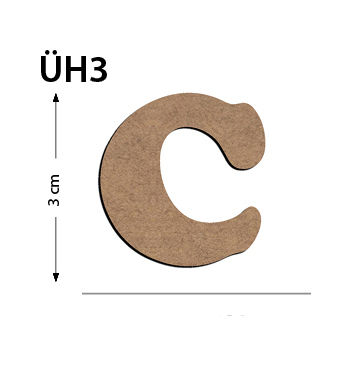 UH3 Wood 3Cm C Letter