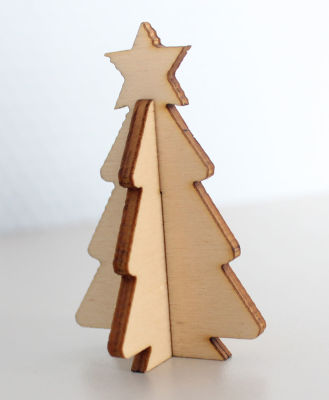  - YB14 Wood Tree Christmas Package Decoration