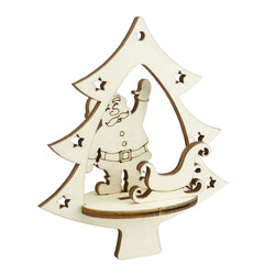 YB51 Christmas Tree Ornament Santa Claus Sleigh - Thumbnail